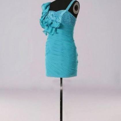 Short Pleated Bodycon Dress Featuring Ruffle..