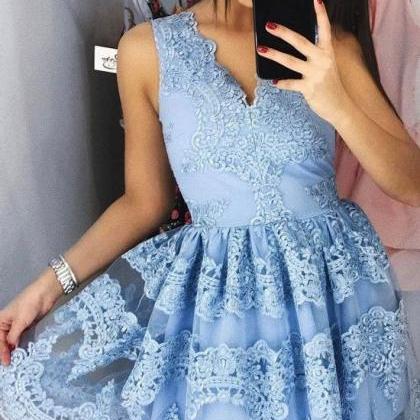 Prom Dresses Short Description Dresses Blue Lace..