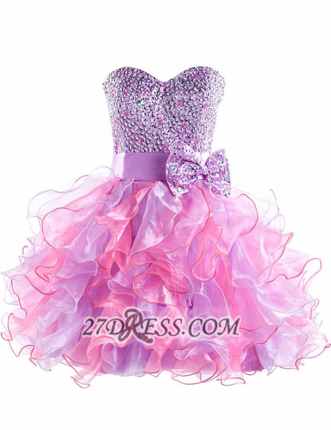 Homecoming Dresses Lavender Homecoming Dresses Ball Gowns Sleeveless Sweetheart Neckline Laced Up Ruching Above-knee