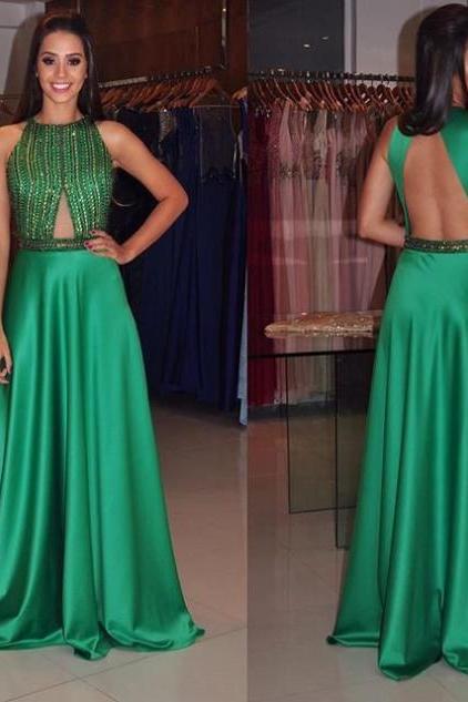 Modest Evening Dress Custom Made Satin Prom Dresses,DS4778 main image 1